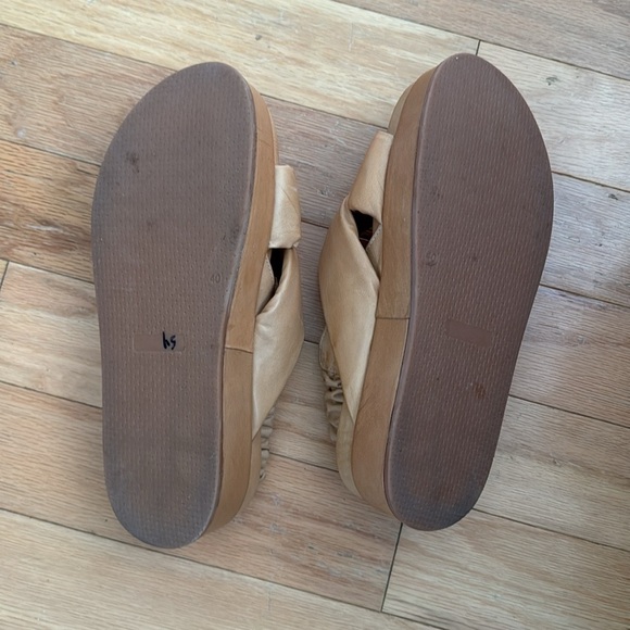 Anthropologie SilentD | Tan Knotted Pance Platform Leather Sandals | Size 40 (9) - Picture 6 of 6